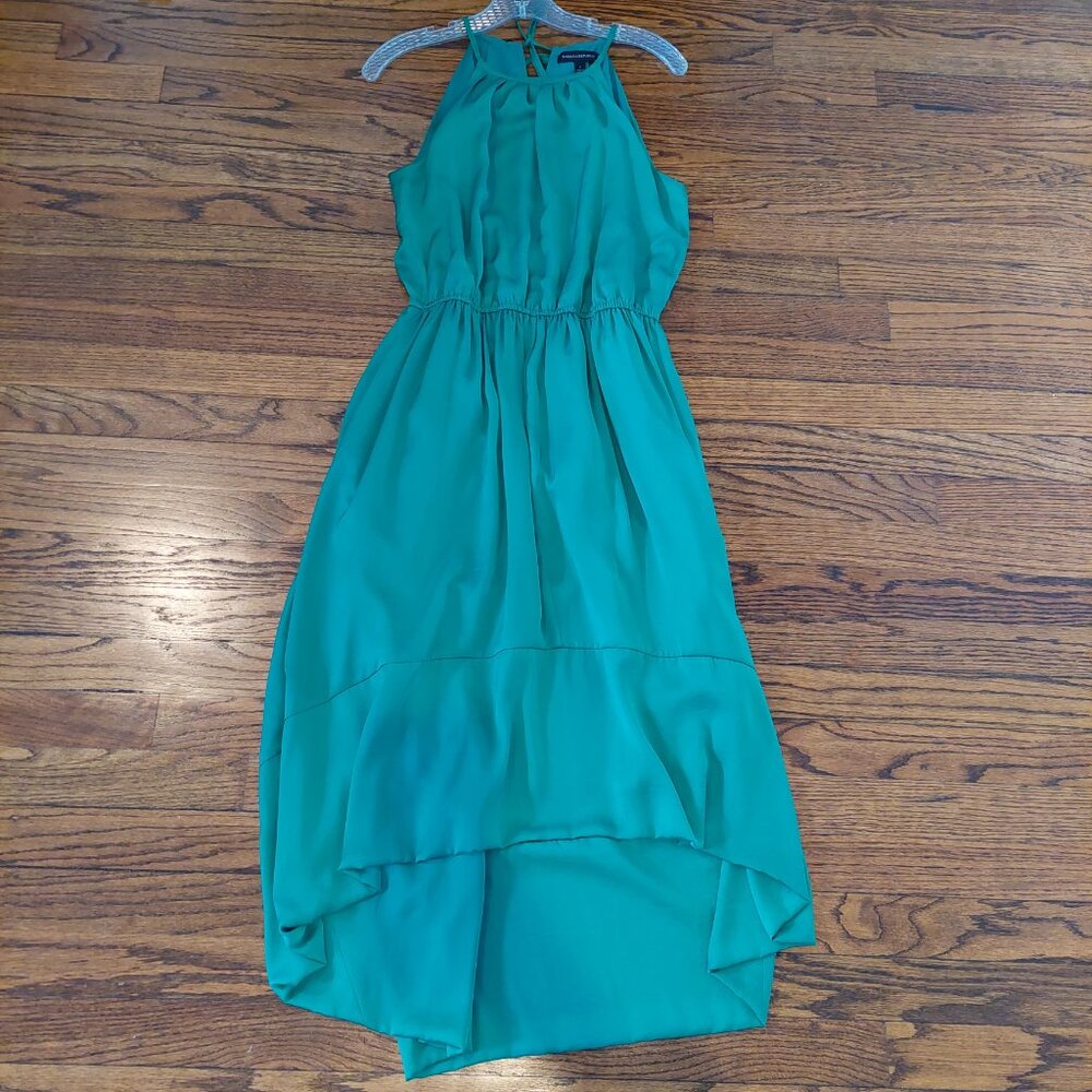 Banana Republic Size 2 Colorblock Elegant Emerald Green Formal Patio Dress - Picture 4 of 17